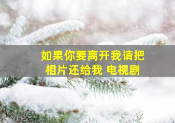 如果你要离开我请把相片还给我 电视剧